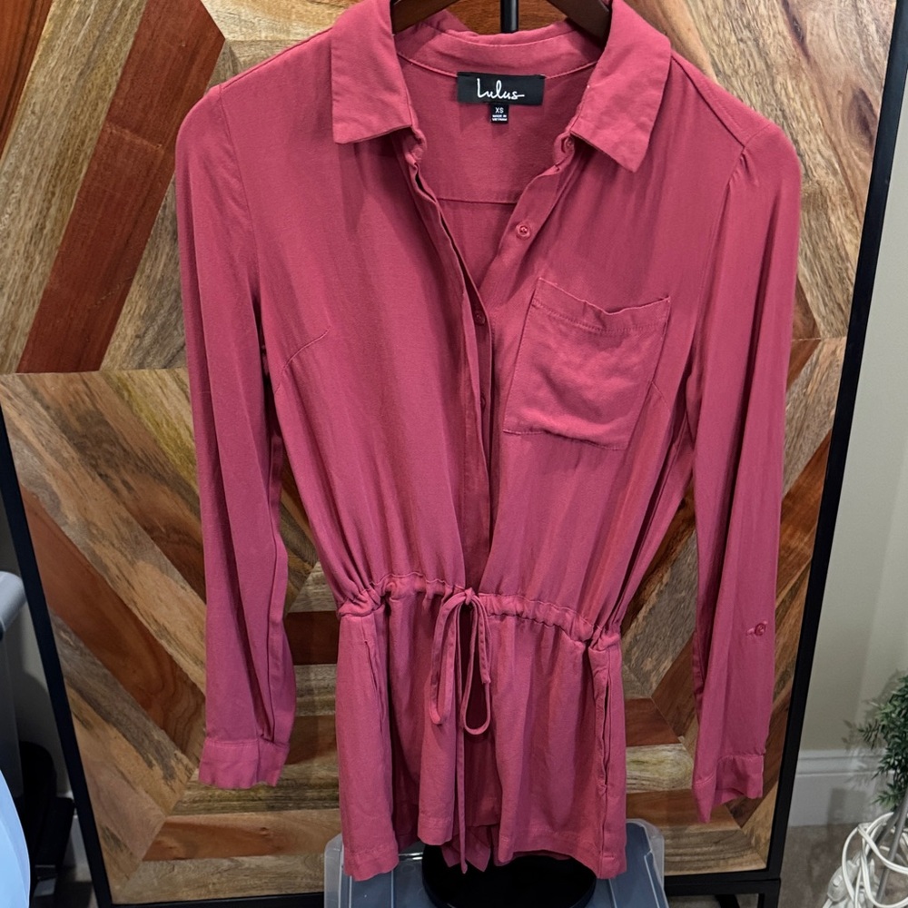 Lulu's Women's Rose Button-Down Shirt